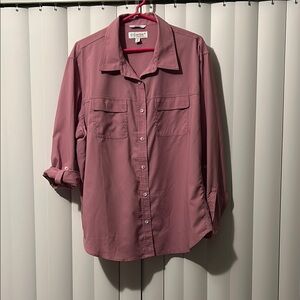 Pink Button-Up Shirt by Coolibar XXL w15